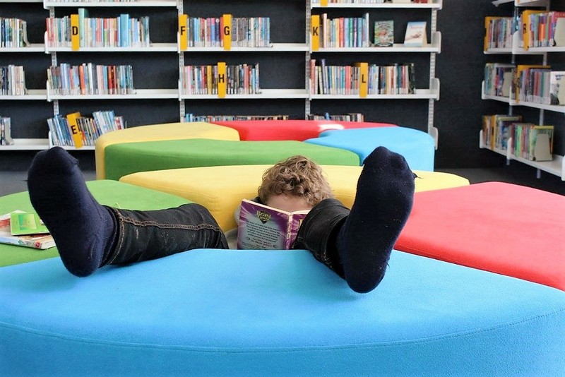 Reading relaxation at South School library